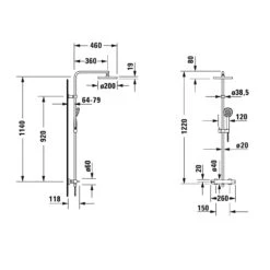 Duravit B.1 Shower System Mit Brausethermostat -Megabad Verkäufe hersteller duravit badarmaturen 1 brause shower 2335102