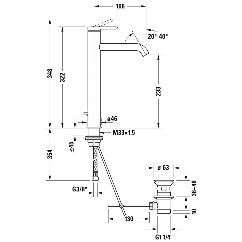 Duravit C.1 Einhebel-Waschtischmischer XL Mit Zugstangen-Ablaufgarnitur 7 Duravit C.1 Einhebel-Waschtischmischer XL Mit Zugstangen-Ablaufgarnitur – Bild 5