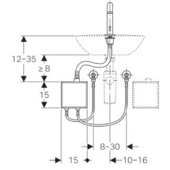 Geberit Piave Waschtischarmatur, Standmontage, Netzbetrieb, Mit AP-Funktionsbox -Megabad Verkäufe hersteller geberit armaturen waschtisch waschtischarmatur piave 2055400