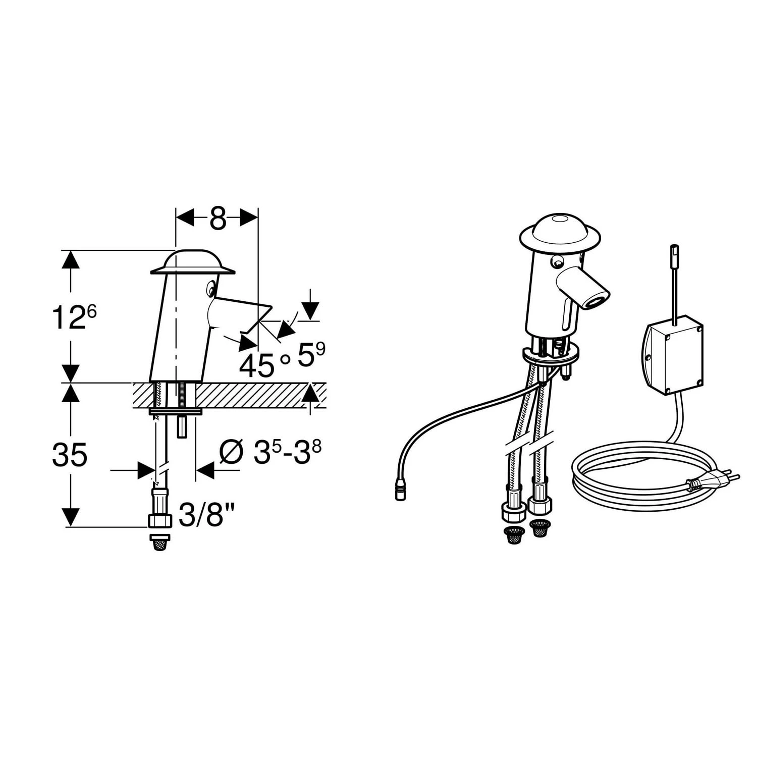 Geberit Bambini Infrarotarmatur 230V Netzbetrieb 6 Geberit Bambini Infrarotarmatur 230V Netzbetrieb – Bild 4