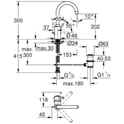 GROHE Concetto Einhand-Waschtischbatterie Mit Hohem Auslauf -Megabad Verkäufe hersteller grohe concetto waschtisch einhand waschtischbatterie 2581558