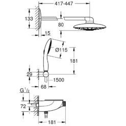 GROHE Rainshower System Smart Control 360 Duo Mit Thermostatbatterie -Megabad Verkäufe hersteller grohe duschsysteme rainshower smart control 1310562