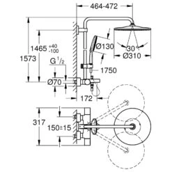 GROHE Rainshower SmartActive 310 Duschsystem Mit Thermostatbatterie, Inkl. Wanneneinlauf -Megabad Verkäufe hersteller grohe duschsysteme rainshower smartactive 310 2957818