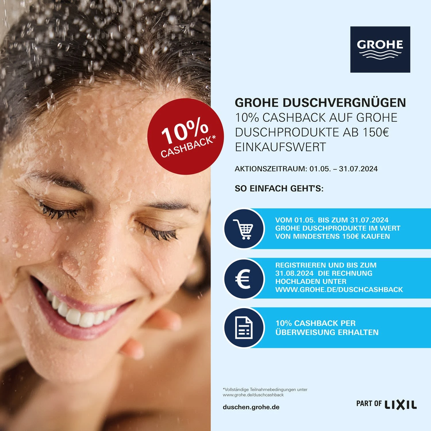 GROHE Rainshower SmartActive Mono 310 Duschsystem Mit Thermostatbatterie, Inkl. EcoJoy 5 GROHE Rainshower SmartActive Mono 310 Duschsystem Mit Thermostatbatterie, Inkl. EcoJoy – Bild 3