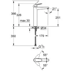 GROHE Eurodisc Cosmopolitan Einhand-Waschtischbatterie XL-Size Für Freistehende Waschschüsseln -Megabad Verkäufe hersteller grohe eurodisc cosmopolitan waschtisch einhand 803185