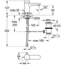 GROHE Eurosmart CT Selbstschluss-Waschtischbatterie -Megabad Verkäufe hersteller grohe eurosmart cs waschtisch ct 804314