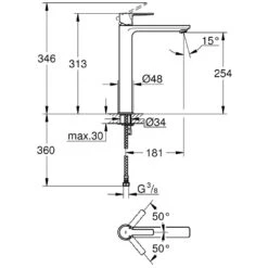 GROHE Lineare Neu Einhand-Waschtischbatterie XL-Size -Megabad Verkäufe hersteller grohe lineare waschtisch neu einhand 1238770