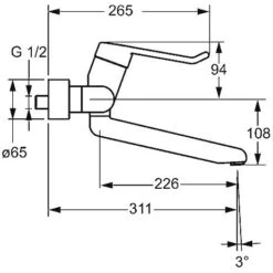 Hansa HANSAMEDIPRO Waschtisch-Einhand-Wandbatterie -Megabad Verkäufe hersteller hansa hansamedipro waschtisch einhand wandbatterie 627108