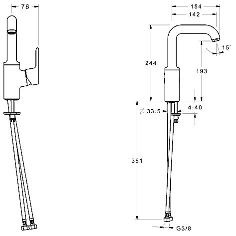 Hansa HANSAPRIMO Waschtisch Einhand Einlochbatterie, Ohne Ablaufgarnitur 4 Hansa HANSAPRIMO Waschtisch Einhand Einlochbatterie, Ohne Ablaufgarnitur – Bild 2