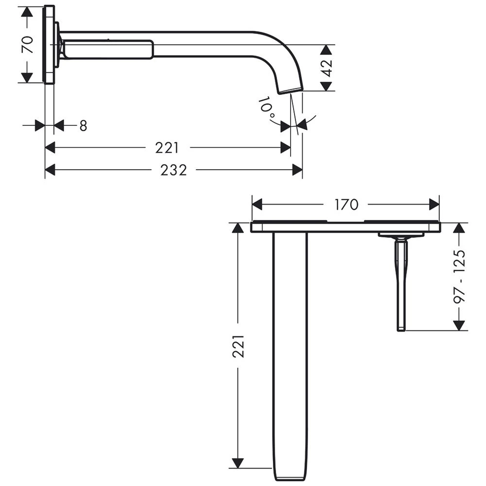 AXOR Citterio E Einhebel-Waschtischmischer Unterputz Mit Montageplatte Für Wandmontage 4 AXOR Citterio E Einhebel-Waschtischmischer Unterputz Mit Montageplatte Für Wandmontage – Bild 2