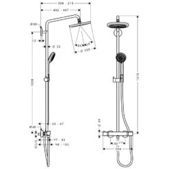 Hansgrohe Raindance Showerpipe 220 EcoSmart Mit Brausearm 40 Cm Schwenkbar 7 Hansgrohe Raindance Showerpipe 220 EcoSmart Mit Brausearm 40 Cm Schwenkbar -Megabad Verkäufe hersteller hansgrohe axor pharo brausenprogramm brausesets 1122560
