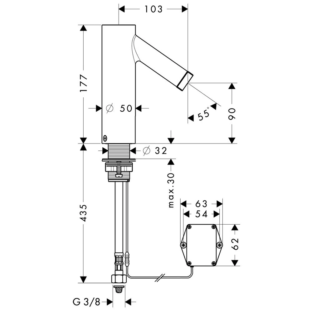 AXOR Starck Elektronik-Waschtischmischer Mit Temperaturregulierung, Batteriebetrieb, DN15 5 AXOR Starck Elektronik-Waschtischmischer Mit Temperaturregulierung, Batteriebetrieb, DN15 – Bild 3