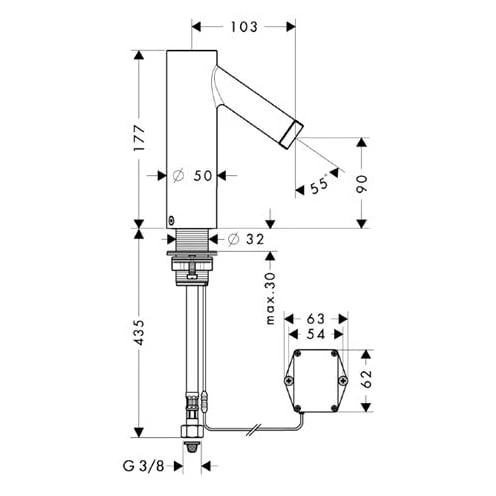 AXOR Starck Elektronik-Waschtischmischer Mit Temperaturregulierung, Batteriebetrieb, DN15 4 AXOR Starck Elektronik-Waschtischmischer Mit Temperaturregulierung, Batteriebetrieb, DN15 – Bild 2