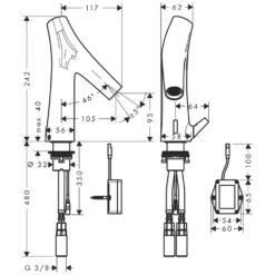 AXOR Starck Organic Elektronik-Waschtischmischer Mit Temperaturregulierung, Batteriebetrieb -Megabad Verkäufe hersteller hansgrohe axor starck organic waschtisch 1129161