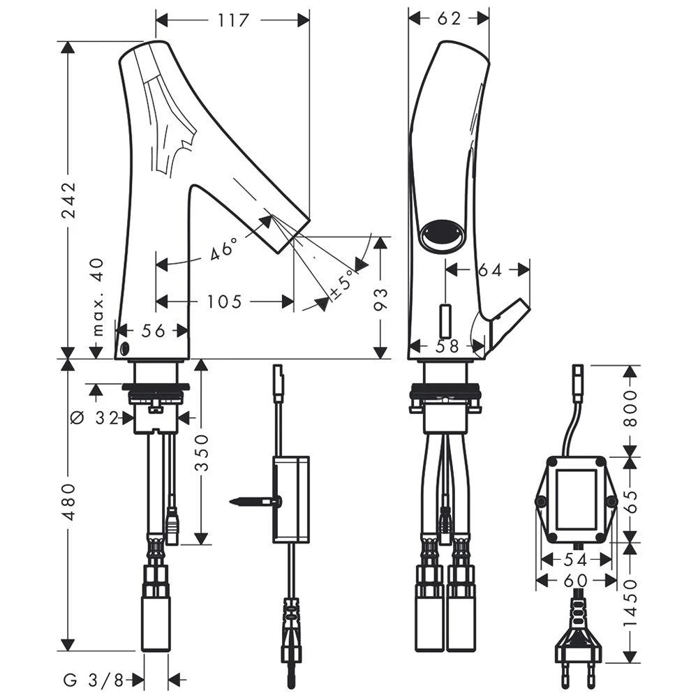 AXOR Starck Organic Elektronik-Waschtischmischer Mit Temperaturregulierung, Netzanschluss 4 AXOR Starck Organic Elektronik-Waschtischmischer Mit Temperaturregulierung, Netzanschluss – Bild 2