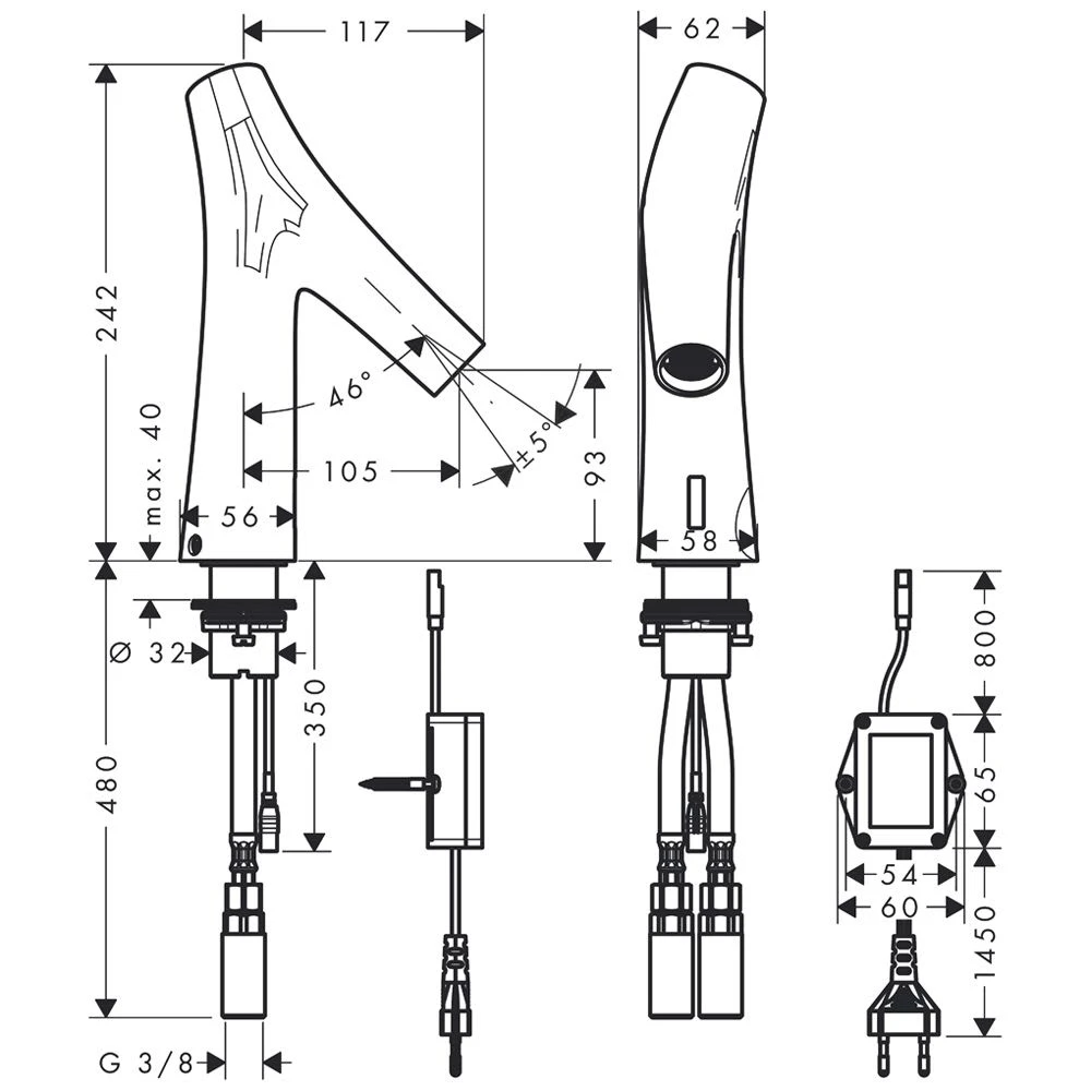 AXOR Starck Organic Elektronik-Waschtischmischer Mit Temperaturvoreinstellung, Netzanschluss 4 AXOR Starck Organic Elektronik-Waschtischmischer Mit Temperaturvoreinstellung, Netzanschluss – Bild 2