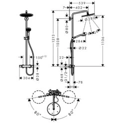 Hansgrohe Croma Select 280 Air 1jet Showerpipe -Megabad Verkäufe hersteller hansgrohe brausenprogramm showerpipe croma select 1210394