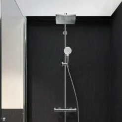 Hansgrohe Crometta E 240 1jet Showerpipe EcoSmart 11 Hansgrohe Crometta E 240 1jet Showerpipe EcoSmart -Megabad Verkäufe hersteller hansgrohe brausenprogramm showerpipe crometta 240 1210492