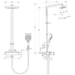Hansgrohe Raindance Select E 300 2jet Showerpipe EcoSmart -Megabad Verkäufe hersteller hansgrohe brausenprogramm showerpipe raindance select 1122577