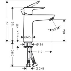 Hansgrohe Talis E Einhebel-Waschtischmischer 110 Mit Push-Open-Ablaufgarnitur 16 Hansgrohe Talis E Einhebel-Waschtischmischer 110 Mit Push-Open-Ablaufgarnitur -Megabad Verkäufe hersteller hansgrohe talis waschtisch einhebel waschtischmischer 1125522