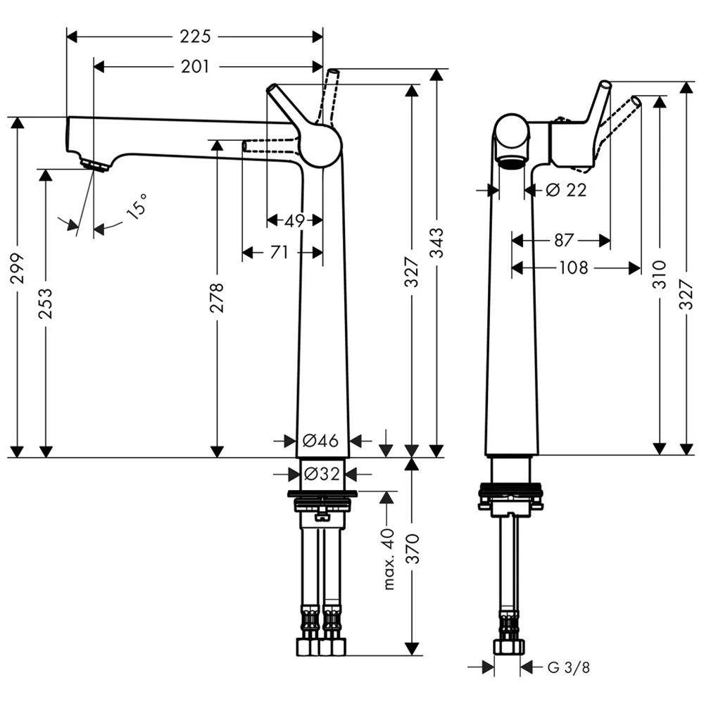 Hansgrohe Talis S Einhebel-Waschtischmischer 250 4 Hansgrohe Talis S Einhebel-Waschtischmischer 250 – Bild 2