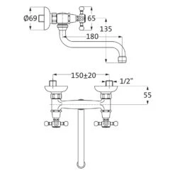 Herzbach ANAIS Spültisch-Wandbatterie 18 Cm -Megabad Verkäufe hersteller herzbach anais waschtisch wandbatterie 6977159