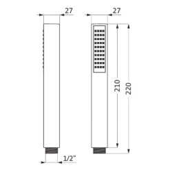 Herzbach LIVING SPA Stabhandbrause Eckig -Megabad Verkäufe hersteller herzbach brausenprogramm handbrausen stabhandbrause eckig 6979757