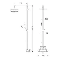 Herzbach LIVING SPA Duschsäule Mit Regenbrause 20 Cm Eckig, Mit Stabhandbrause 5 Herzbach LIVING SPA Duschsäule Mit Regenbrause 20 Cm Eckig, Mit Stabhandbrause -Megabad Verkäufe hersteller herzbach neo castell brause duschsaeule 6979214