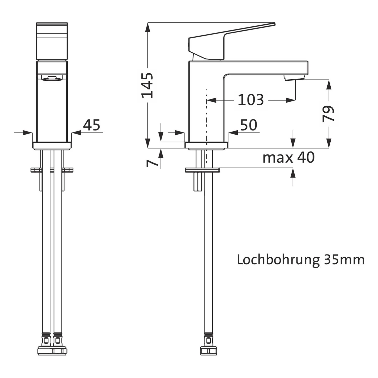 Herzbach NEO CASTELL Waschtisch-Einlochbatterie S-Size Ohne Ablaufgarnitur 5 Herzbach NEO CASTELL Waschtisch-Einlochbatterie S-Size Ohne Ablaufgarnitur – Bild 3
