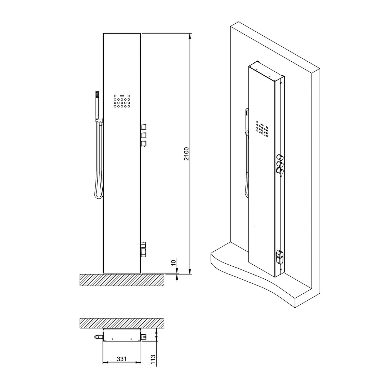 HOESCH SemcePerience Paneel Für Dampfbad, Einbauvariante 4 HOESCH SemcePerience Paneel Für Dampfbad, Einbauvariante – Bild 2