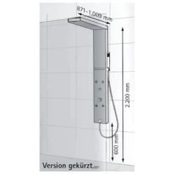 HSK Lavida Duschpaneel Mit Regentraverse, Gekürzt Für Wandmontage 13 HSK Lavida Duschpaneel Mit Regentraverse, Gekürzt Für Wandmontage -Megabad Verkäufe hersteller hsk duschsysteme duschpaneele lavida regentraverse 460501