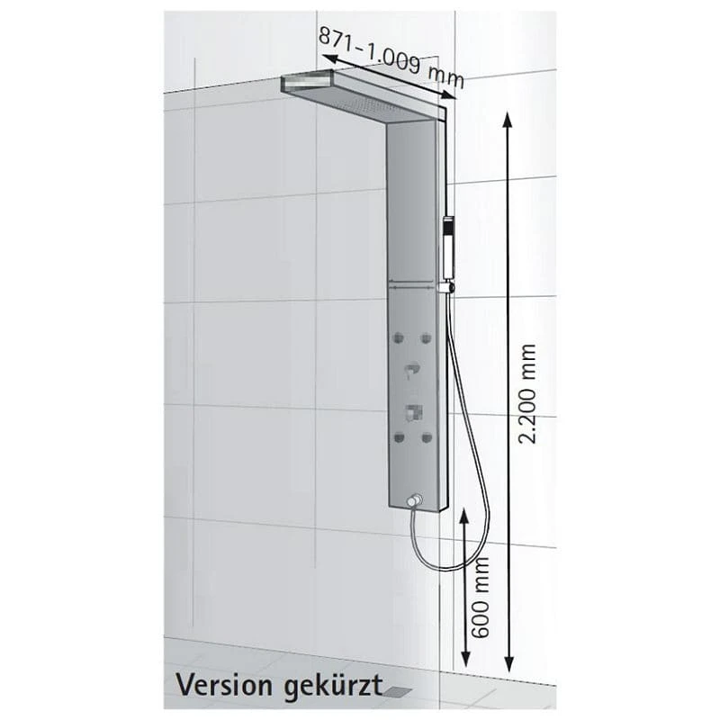 HSK Lavida Duschpaneel Mit Regentraverse, Gekürzt Für Wandmontage 8 HSK Lavida Duschpaneel Mit Regentraverse, Gekürzt Für Wandmontage – Bild 6