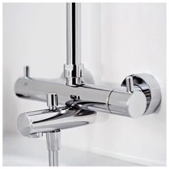 HSK Shower-Set Modell RS 200 Thermostat Für Badewanne, Kopfbrause Superflach, Rund 25 Cm -Megabad Verkäufe hersteller hsk duschsysteme shower set 200 599428
