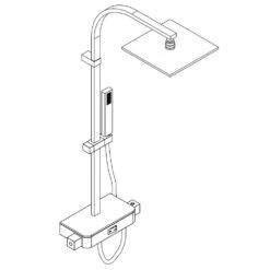 HSK Shower-Set AquaSwitch RS 500 Thermostat Mit Kopfbrause Eckig, Flach 30 X 30 Cm -Megabad Verkäufe hersteller hsk duschsysteme shower set 500 2044762