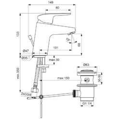 Ideal Standard CeraFlex Waschtischarmatur Niederdruck -Megabad Verkäufe hersteller ideal standard armaturen ceraflex waschtisch 1407958