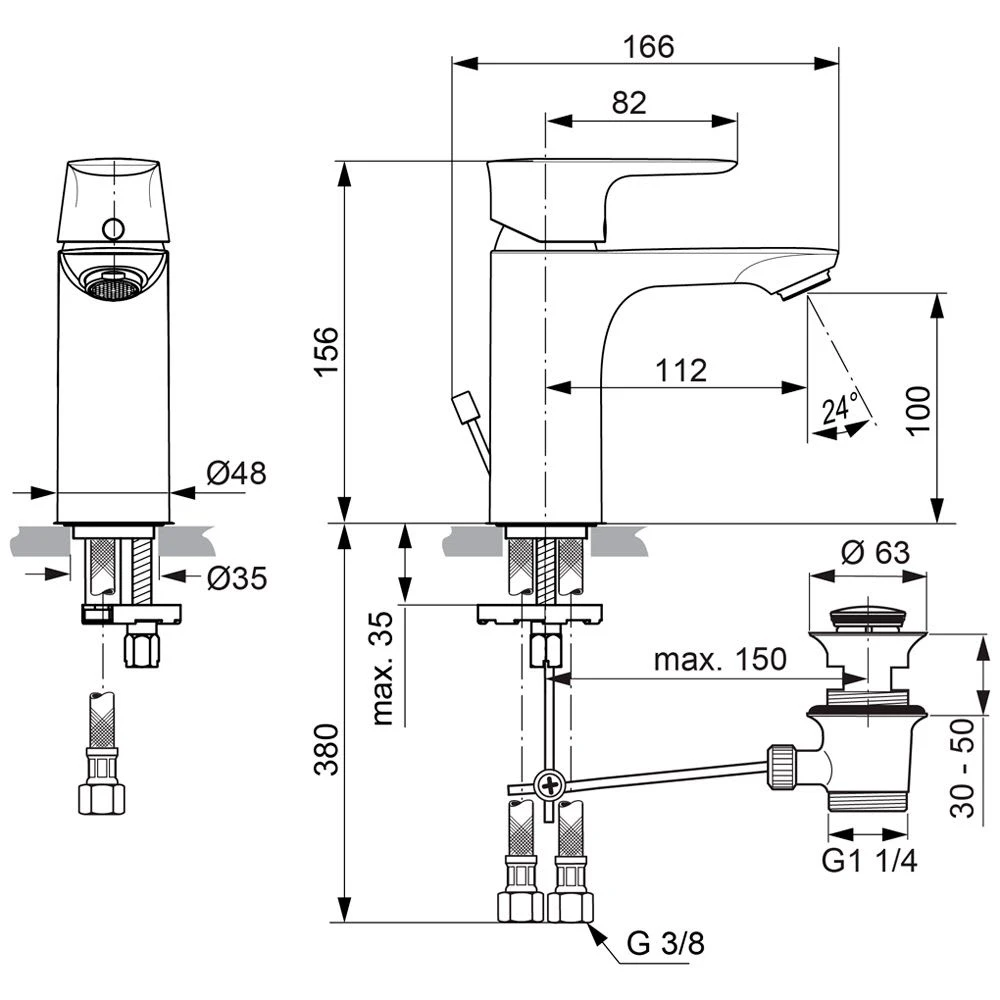 Ideal Standard Connect Air Waschtischarmatur Mit Ablaufgarnitur 4 Ideal Standard Connect Air Waschtischarmatur Mit Ablaufgarnitur – Bild 2