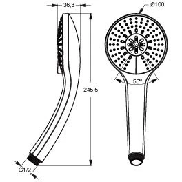 Ideal Standard Idealrain Handbrause M3 4 Ideal Standard Idealrain Handbrause M3 – Bild 2