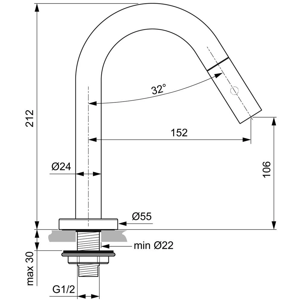 Ideal Standard Ceraline Standventil 15,2 Cm 4 Ideal Standard Ceraline Standventil 15,2 Cm – Bild 2