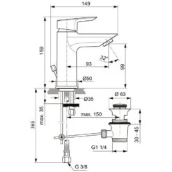 Ideal Standard Tesi Einhebel-Waschtischarmatur Mit Ablaufgarnitur -Megabad Verkäufe hersteller ideal standard armaturen tesi waschtisch 1006373