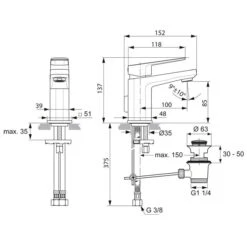 Ideal Standard Tonic II Waschtischarmatur Piccolo, Mit Ablaufgarnitur -Megabad Verkäufe hersteller ideal standard armaturen tonic ii 818052