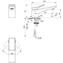 Ideal Standard Conca Waschtischarmatur Auslauf 13,2 Cm, Ohne Ablaufgarnitur -Megabad Verkäufe hersteller ideal standard badarmaturen check waschtisch 3690266