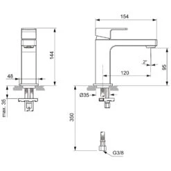 Ideal Standard Edge Waschtischarmatur Slim Ohne Ablaufgarnitur -Megabad Verkäufe hersteller ideal standard badarmaturen edge waschtischarmaturen 1655421