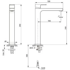 Ideal Standard Edge Waschtischarmatur Mit Verlängertem Sockel, Ohne Ablaufgarnitur 7 Ideal Standard Edge Waschtischarmatur Mit Verlängertem Sockel, Ohne Ablaufgarnitur -Megabad Verkäufe hersteller ideal standard badarmaturen edge waschtischarmaturen 1655448