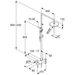 Kludi LOGO Einhebelmischer Dual Shower System Mit Wanneneinlauf -Megabad Verkäufe hersteller kludi duschsysteme logo einhebelmischer dual 1743160