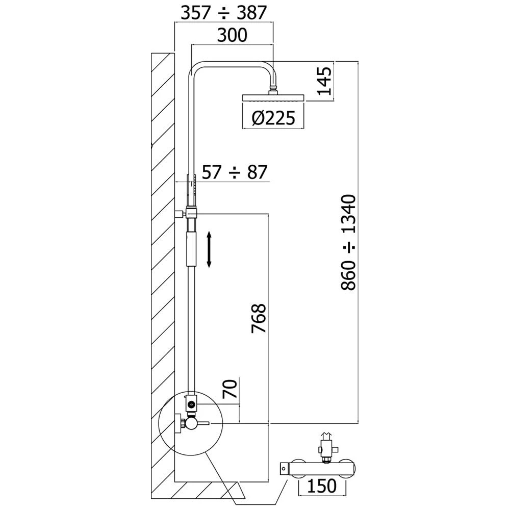 Kronenbach Duschsystem 2.0 Rund Mit Einhebelmischer Und Kopfbrause 22,5 Cm 5 Kronenbach Duschsystem 2.0 Rund Mit Einhebelmischer Und Kopfbrause 22,5 Cm – Bild 3