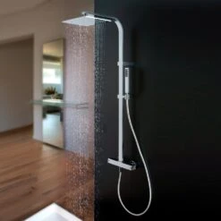 Kronenbach Duschsystem Aufputz Mit Thermostat, Eckig