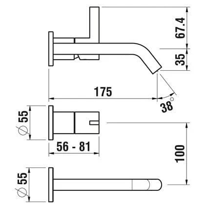 LAUFEN Kartell Einhand-2-Loch-Wandarmatur 7 LAUFEN Kartell Einhand-2-Loch-Wandarmatur – Bild 5