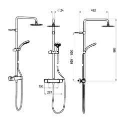 House Duschsystem Mit Thermostat-Brausebatterie Und Kopfbrause Ultraflach Rund, Aufputz -Megabad Verkäufe hersteller megabad profi collection brausenprogramm duschsysteme 2976893