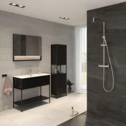 House Duschsystem Mit Thermostat-Brausebatterie Und Kopfbrause Ultraflach Rund, Aufputz -Megabad Verkäufe hersteller megabad profi collection brausenprogramm duschsysteme 3710936