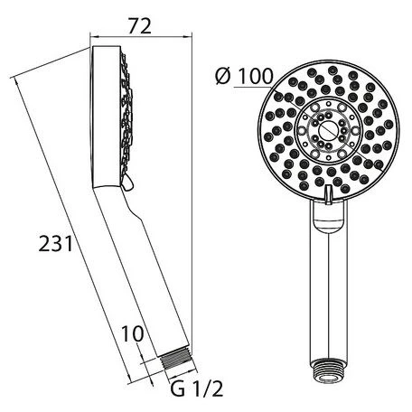 Bravat Handbrause Rund Ø 10 Cm 5 Bravat Handbrause Rund Ø 10 Cm – Bild 3